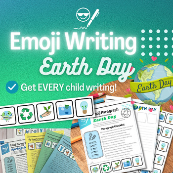 Preview of Earth Day Emoji Paragraph Writing Activity & Art 3rd, 4th, & 5th grade