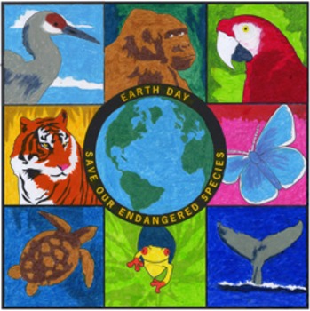 Preview of Earth Day Endangered Mural Template