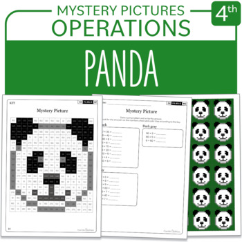 Preview of Earth Day - Endangered Species Panda Math Mystery Picture Grade 4: Operations