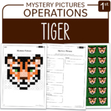 Earth Day - Endangered Species Tiger Math Mystery Picture 