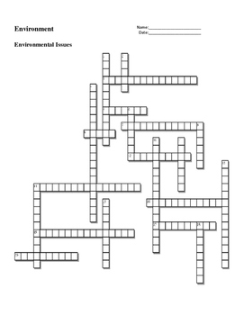 Preview of Earth Day - Environmental Issues Crossword Puzzle and Worksheet