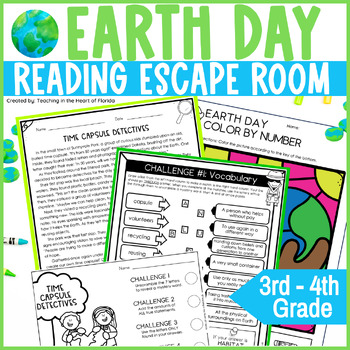 Preview of Earth Day Escape Room 3rd - 4th Grade Reading Escape Room 