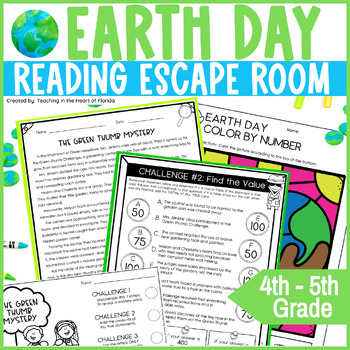 Preview of Earth Day Escape Room 4th - 5th Grade Reading Escape Room
