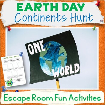 Preview of Earth Day Escape Room Puzzles and Writing Activity Scavenger Hunt Fun Worksheets