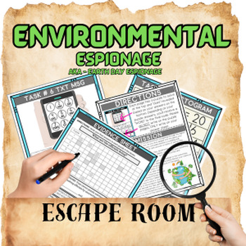 Preview of Environmental Espionage Escape Room Game Activity for Kids, Teens & Homeschool