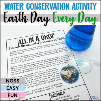 Preview of Earth Day Activities 5th 6th 7th Grade: Water Conservation Science Activity