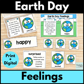 Preview of Earth Day Feelings or Emotions Activities for Speech & Language Therapy in April