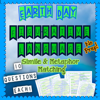 Preview of Earth Day Figurative Language Simile & Metaphor Match May Spring ELA 