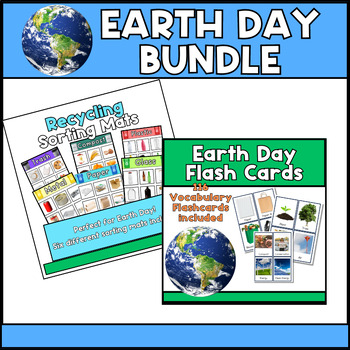 Preview of Earth Day Flash Cards & Sorting Bundle - SPED Pre K Kinder ESL Speech