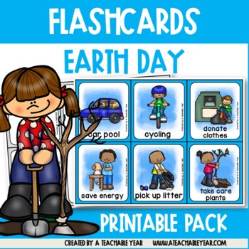 Preview of Earth Day Flashcards | Great for ESL Students |  Free