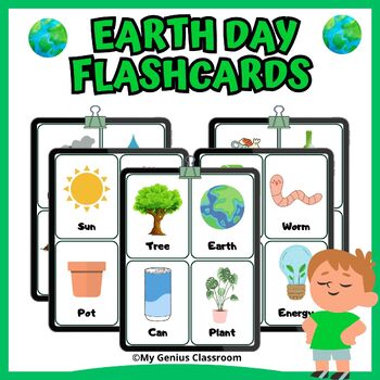 Preview of Earth Day Flashcards - Special Education Activity