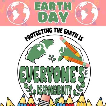 Preview of Earth Day Flip Craft ACTIVITIES craft Coloring - EARTH DAY Bulletin Board Door