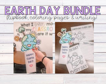 Preview of Earth Day - Flipbook, Writing & Coloring Pages