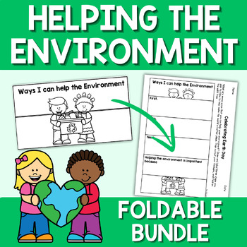 Preview of Earth Day Foldable Activity Ways to Help the Environment Writing Craft