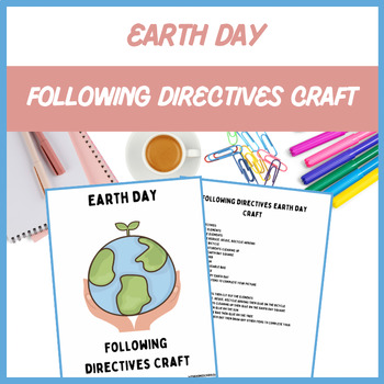 Preview of Earth Day Following Directives Craft - Cut, Color, Paste | Digital Resource