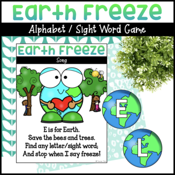 Preview of Earth Day Freeze Game Alphabet Activity