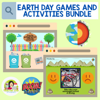 Preview of Earth Day Games and Activities Bundle (BOOM Cards™ for Distance Learning)