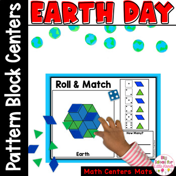 Preview of Pattern Blocks April Earth Day Math Games - Kindergarten Math Counting Centers