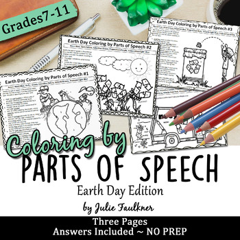 Preview of Earth Day Activity Coloring-by-Number, Grammar