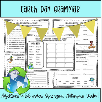 Preview of Earth Day Grammar Worksheet Bundle