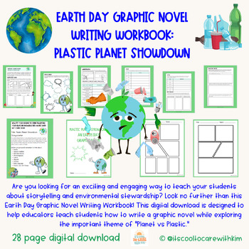 Preview of Earth Day Graphic Novel Writing Lesson Workbook: Plastic Planet Showdown