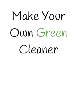 Preview of Earth Day: Green Cleaner