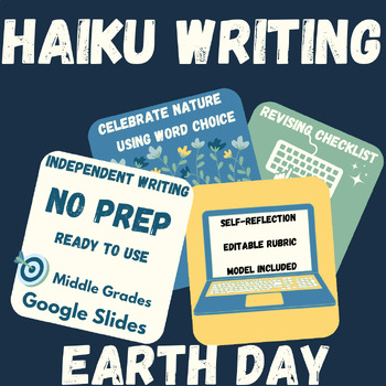 Preview of Earth Day Haiku Poetry Writing Digital Google Slides No Prep Independent Spring