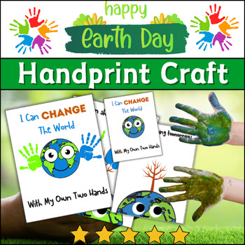 Preview of Earth Day Handprint Art Craft:Children shaping tomorrow,I Can Change The World