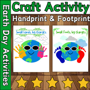 Preview of Earth Day Handprint & Footprint  Crafts,Earth Day DIY Craft,Project,Art,Keepsake