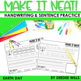 Earth Day 2024 Handwriting Practice Worksheets with Letter