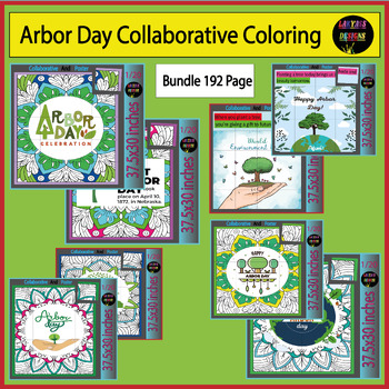 Preview of Earth Day | Happy Arbor Day | Collaborative Coloring page Poster Pundle