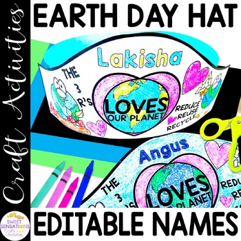 Preview of Earth Day Hat Craftivity Reduce Reuse Recycle Activities Earth Day Crown Pre-K