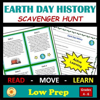 Preview of Earth Day History Scavenger Hunt with Easel Option