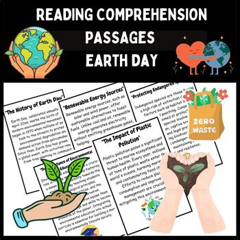 Preview of Earth Day Holidays Reading Comprehension Passages 3rd 4th