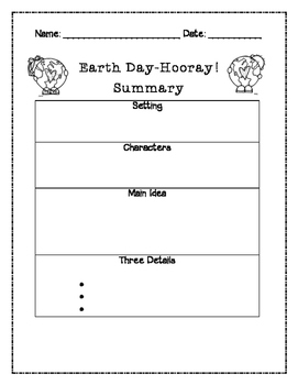 Earth Day Hooray Summary Graphic Organizer By Millares In Second