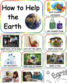 Earth Day, I Can Help the Earth (teaching cards, colouring