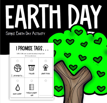 Preview of Earth Day I Promise / Pledge Tags Easy Craft