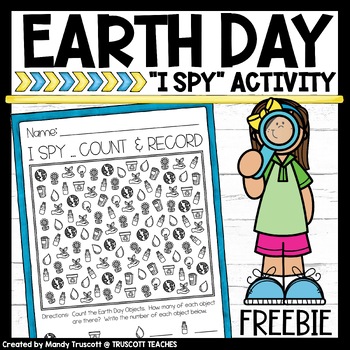 Preview of Earth Day "I Spy" FREEBIE | Earth Day Activity | Earth Day Math