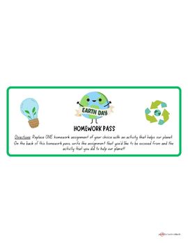 Preview of Earth Day INTERACTIVE Homework Pass*