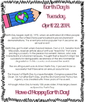 Preview of Earth Day Informational Text