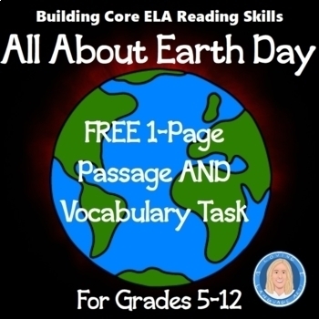 Preview of Earth Day - Reading Informational Text Passage and ELA Vocabulary Task - FREE