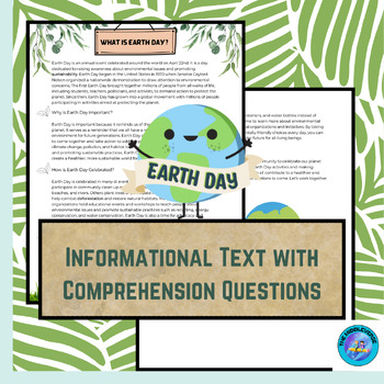 Preview of Earth Day Informational Text w/Questions