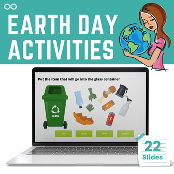 Preview of Earth Day Interactive Digital Activities: No-prep (Kindergarten-1st Grade)