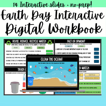 Preview of Earth Day Interactive Digital Independent Work Packet