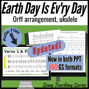 Preview of Earth Day Is Ev'ry Day Pop-Style Song with Orff Arr., Ukulele, mp3 Backing Track
