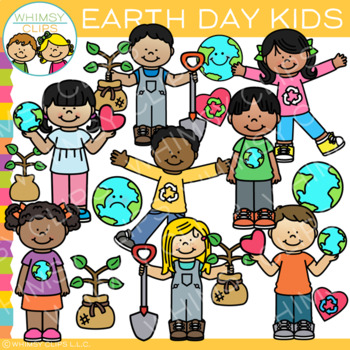Preview of Earth Day Kids Clip Art {Whimsy Clips Earth Day Clip Art}
