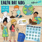 Earth Day Kids Clipart with Bonus Set of 20 Emojis