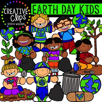 Preview of Earth Day Kids {Creative Clips Digital Clipart}