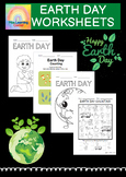 Earth Day Kindergarten Activities (Coloring/Maze Puzzle/Counting)