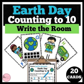 Preview of Earth Day Kindergarten Activity Write the Room Counting to 10 - Count the Room
